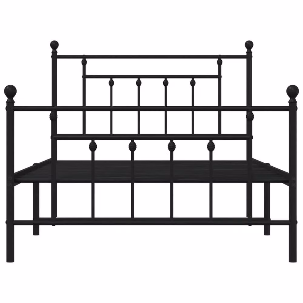 Berkfield Home Metal Bed Frame with Headboard and Footboard in Black W/D/H: 107 x 203 x 97 cm – 3