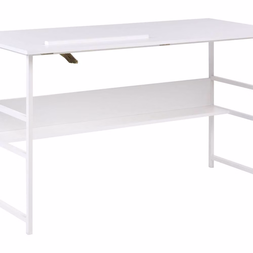 Wyld and Coco White Home Office Writing Desk with Adjustable Tilting Top, W: 140 cm, D: 50 cm, H: 76 cm – 2