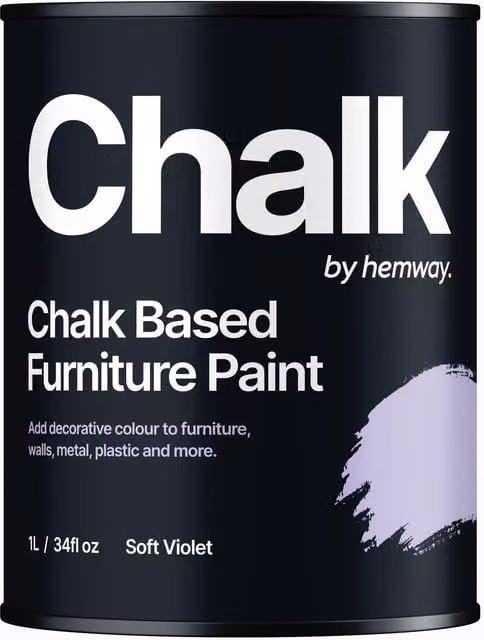 Hemway Chalk Based Furniture Paint in Soft Violet Matt, 1 l