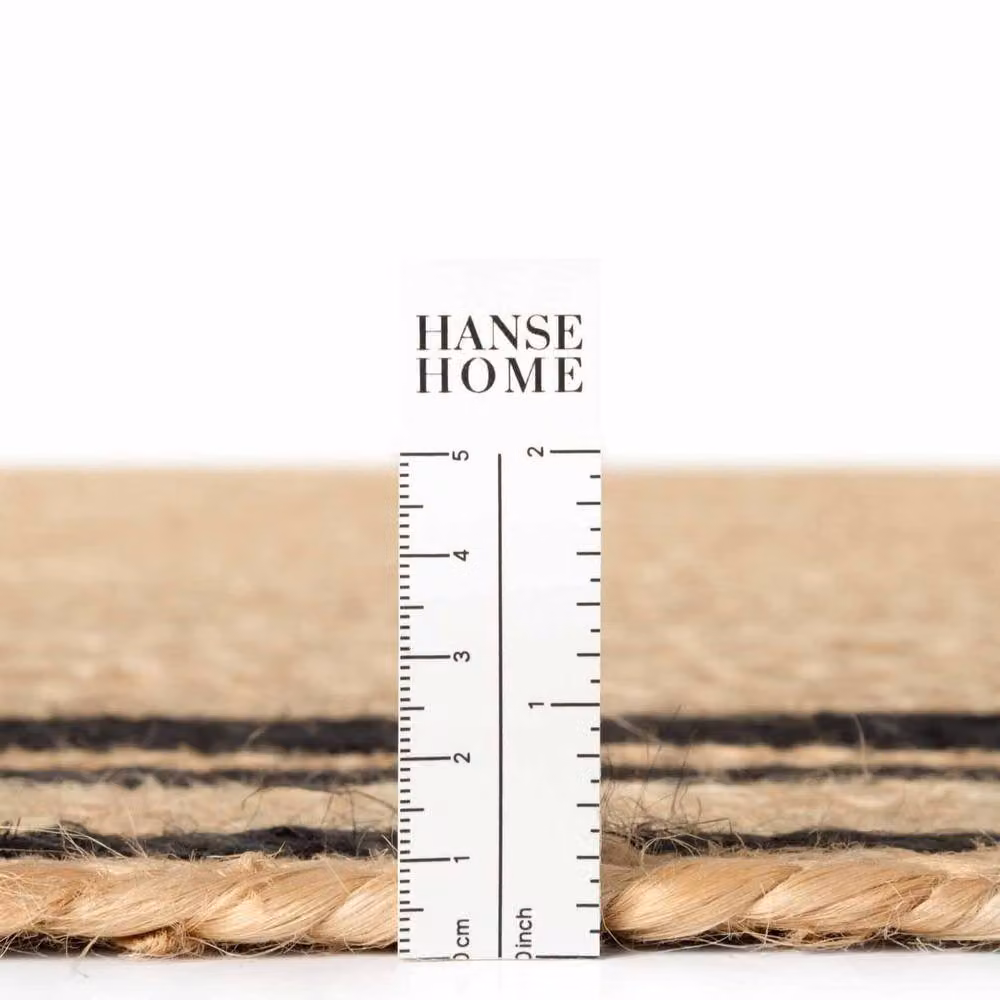 THE RUGS Nuru Braided Jute Reversible Bordered Rectangular Rug in Black, W: 200 cm, D: 300 cm – 6