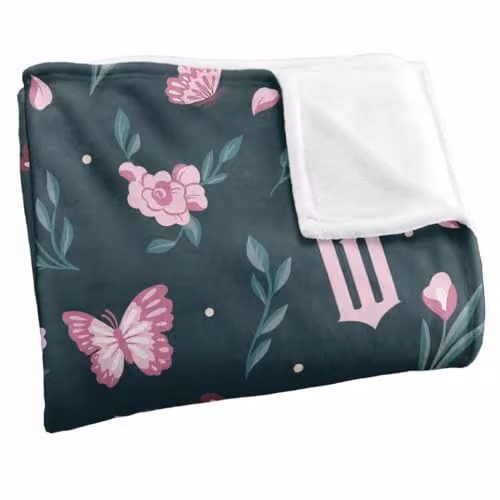Wicked Floral Butterfly Fleece Throw Blanket, Multicolour and White, W/D/H: 152 x 127 cm – 6