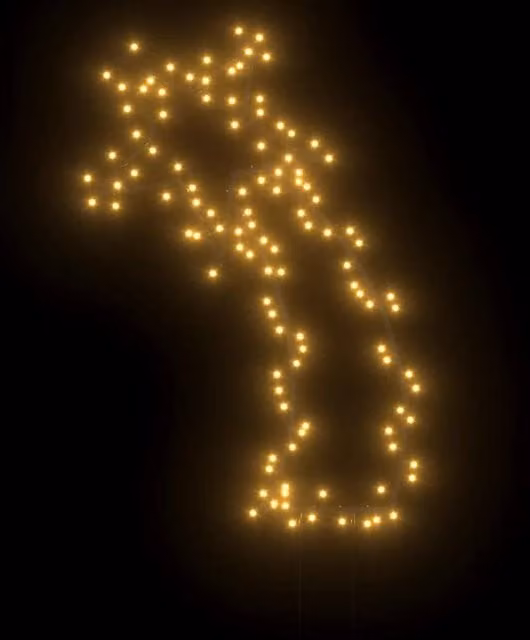 Berkfield Home Warm White Meteor Christmas Light Decoration with Spikes, 115 LEDs, Black, Height: 89 cm – 1