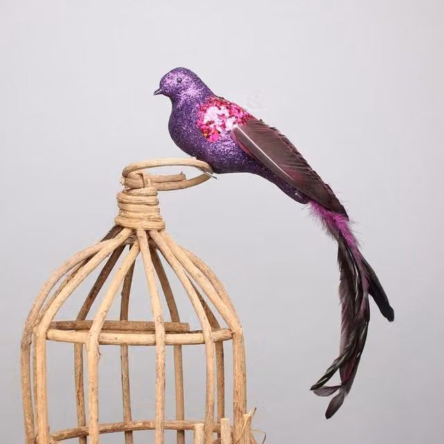 Kingsbury Gifts Paradise Decorative Purple Hanging Bird Figure with Clip
