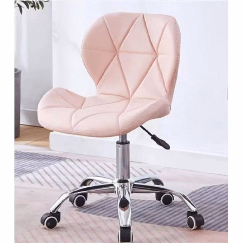 VOGREX Pink Adjustable Swivel Vanity Chair with Castors for Home Office – 3