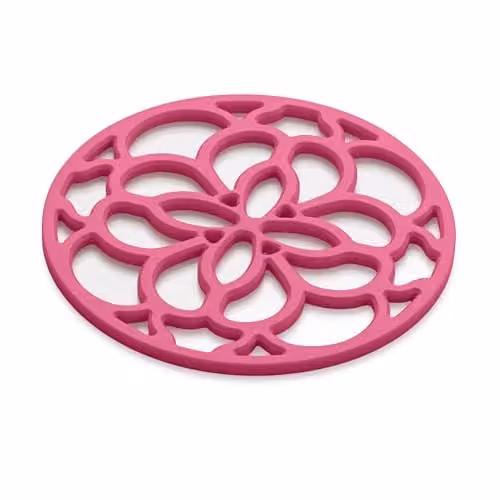 Zeal Silicone Heritage Round Trivet Mat in Pink, Diameter: 18 cm – 1