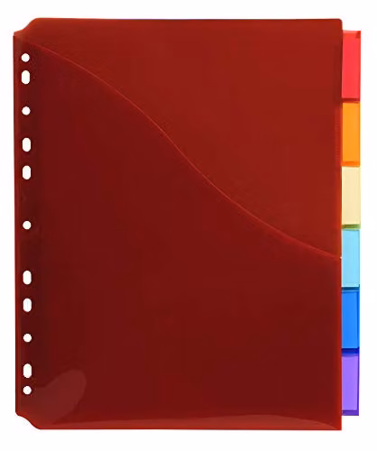 Exacompta Multicoloured Polypropylene 6 Part Document Dividers for A4+ Documents – 2