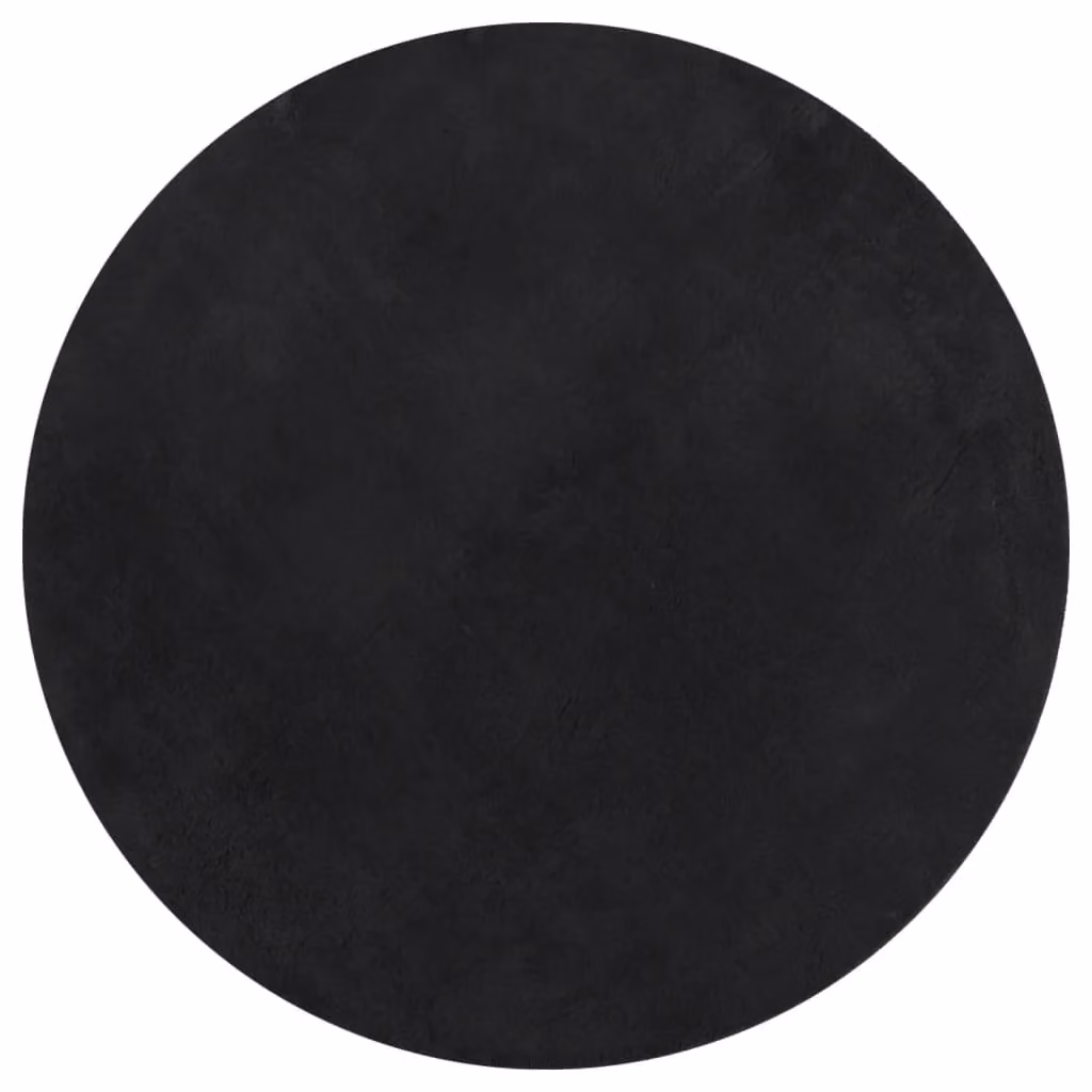 Berkfield Home HUARTE Round Short Pile Washable Rug, Black, Diameter: 120 cm – 1