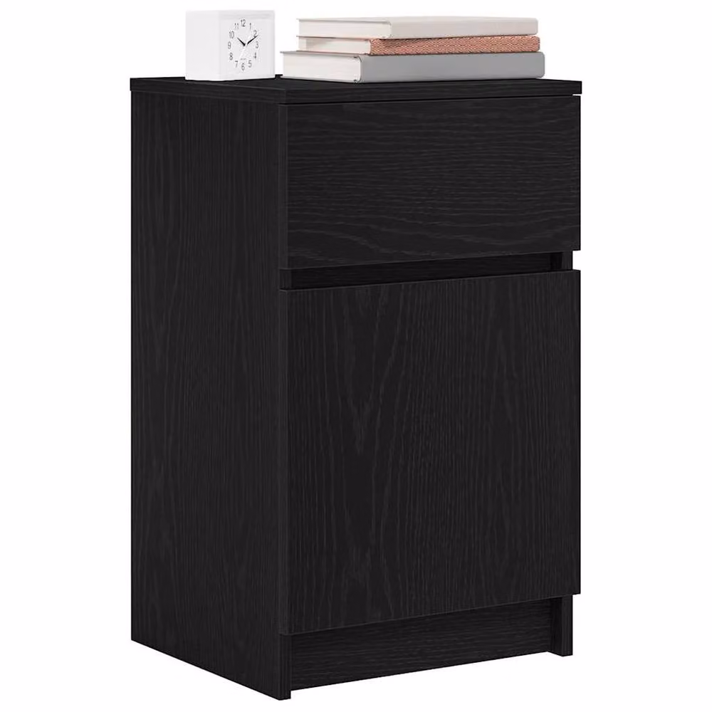 Berkfield Home Set of 2 Black Modern Bedside Cabinets, W/D/H: 39 x 35 x 65 cm – 4