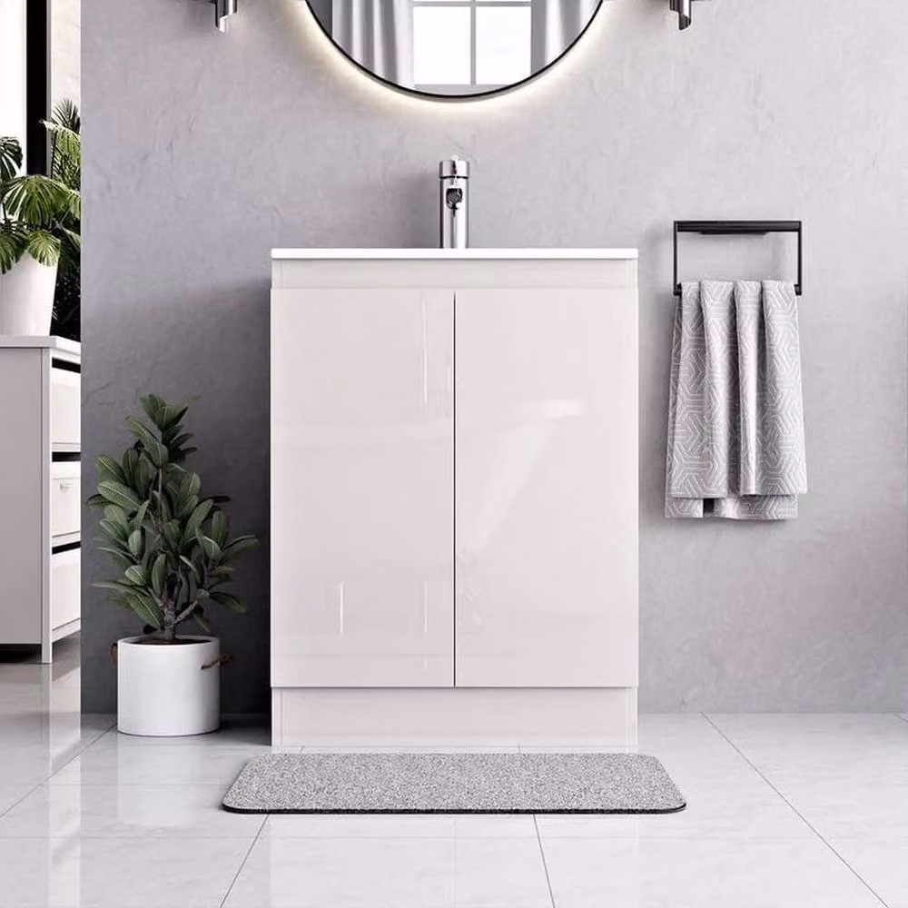 FORGEVIO Denvor White 600mm Floor Standing Bathroom Vanity Unit – 3