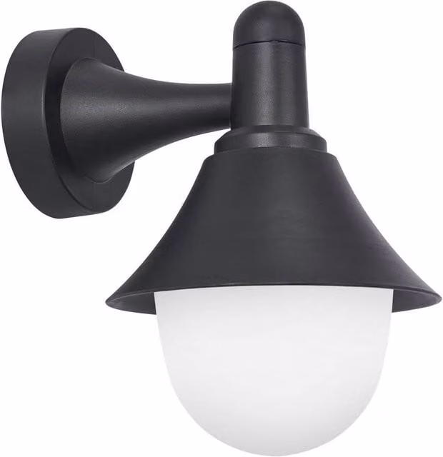 Netlighting Alan Conic Black Outdoor Wall Lantern, E27, 15W, IP44 – 1