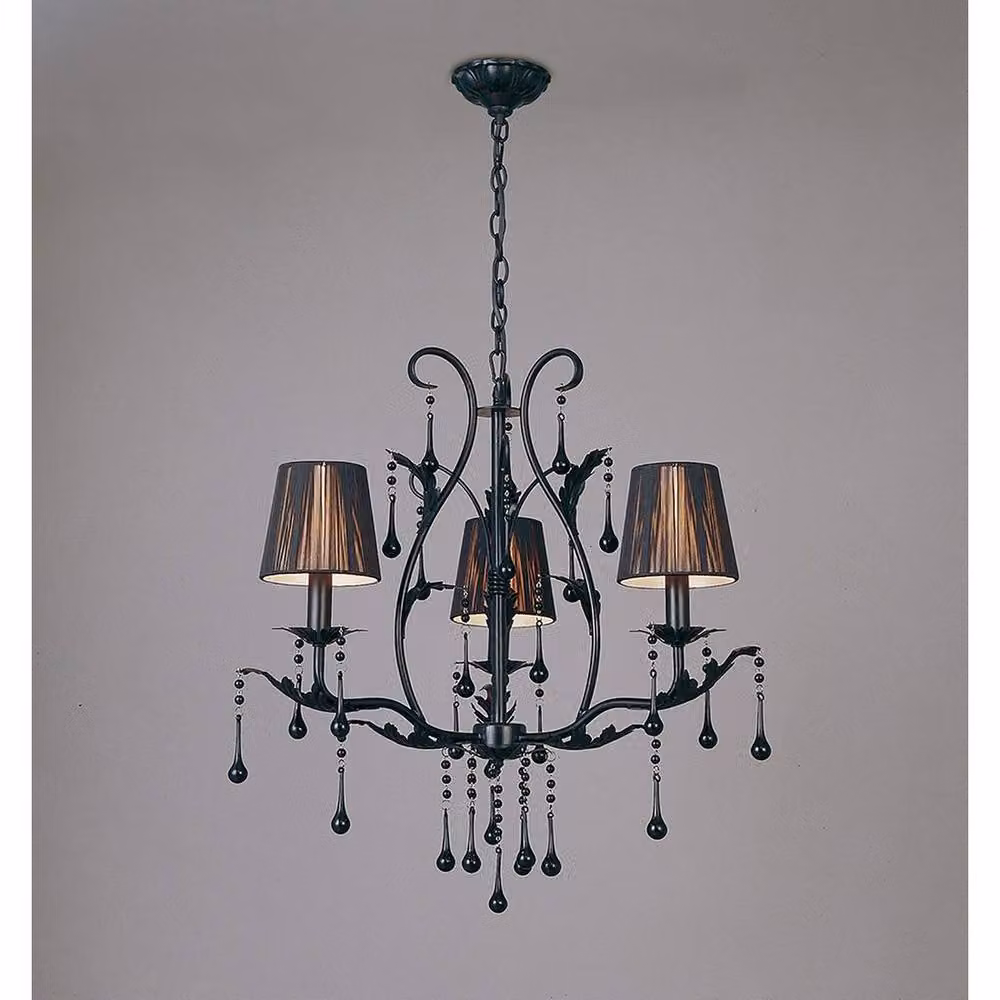 Netlighting Flur Round Pendant Light with 3 E14 Lamp Holders in Black – 1