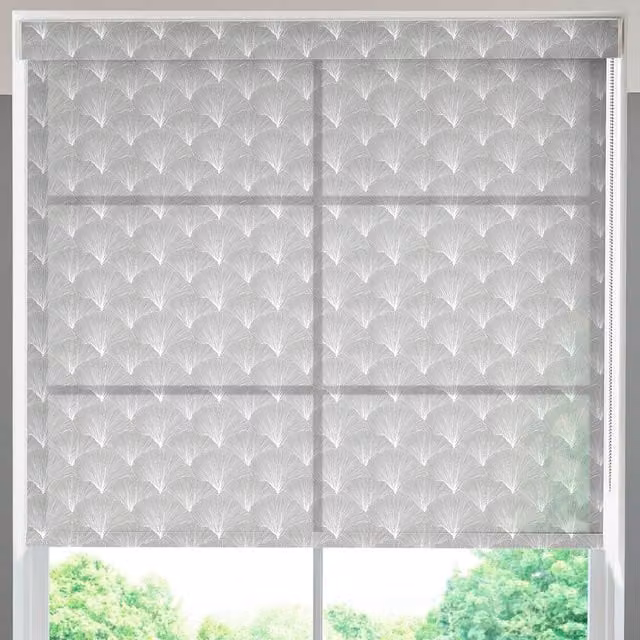Terrys Testa Translucent Made to Measure Roller Blind in Grey Floral Pattern