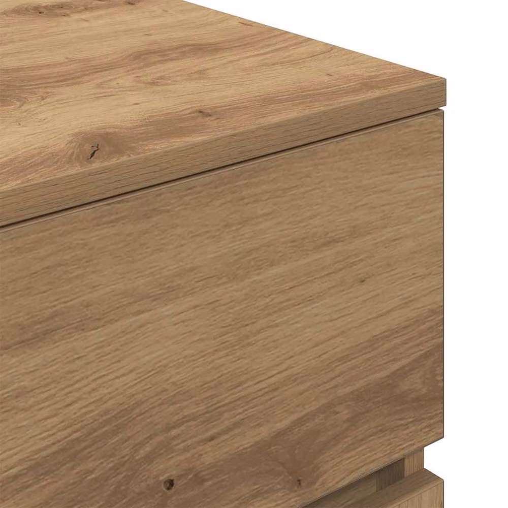 Berkfield Home Artisan Oak Bedside Cabinets with 3 Drawers, 2 Piece Set, Brown, W/D/H: 39 x 35 x 65 cm – 4