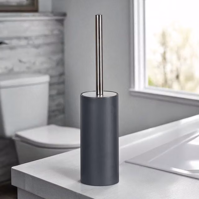 Showerdrape Alto Freestanding Toilet Brush and Holder in White and Grey – 3