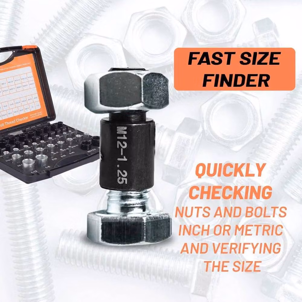 FLAVORA 44-Piece Thread Checker Gauge Set in Black – 4