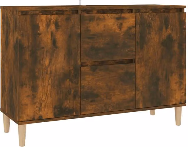 Berkfield Home Smoked Oak Sideboard in Brown, W/D/H: 103.5 x 35 x 70 cm – 1