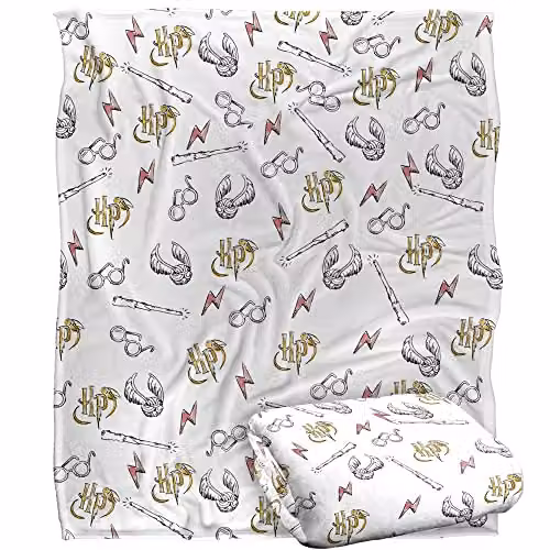 Warner Brothers Harry Potter Whimsical Water Color Fleece Blanket, Multicolour and White, W/D/H: 152 x 127 cm