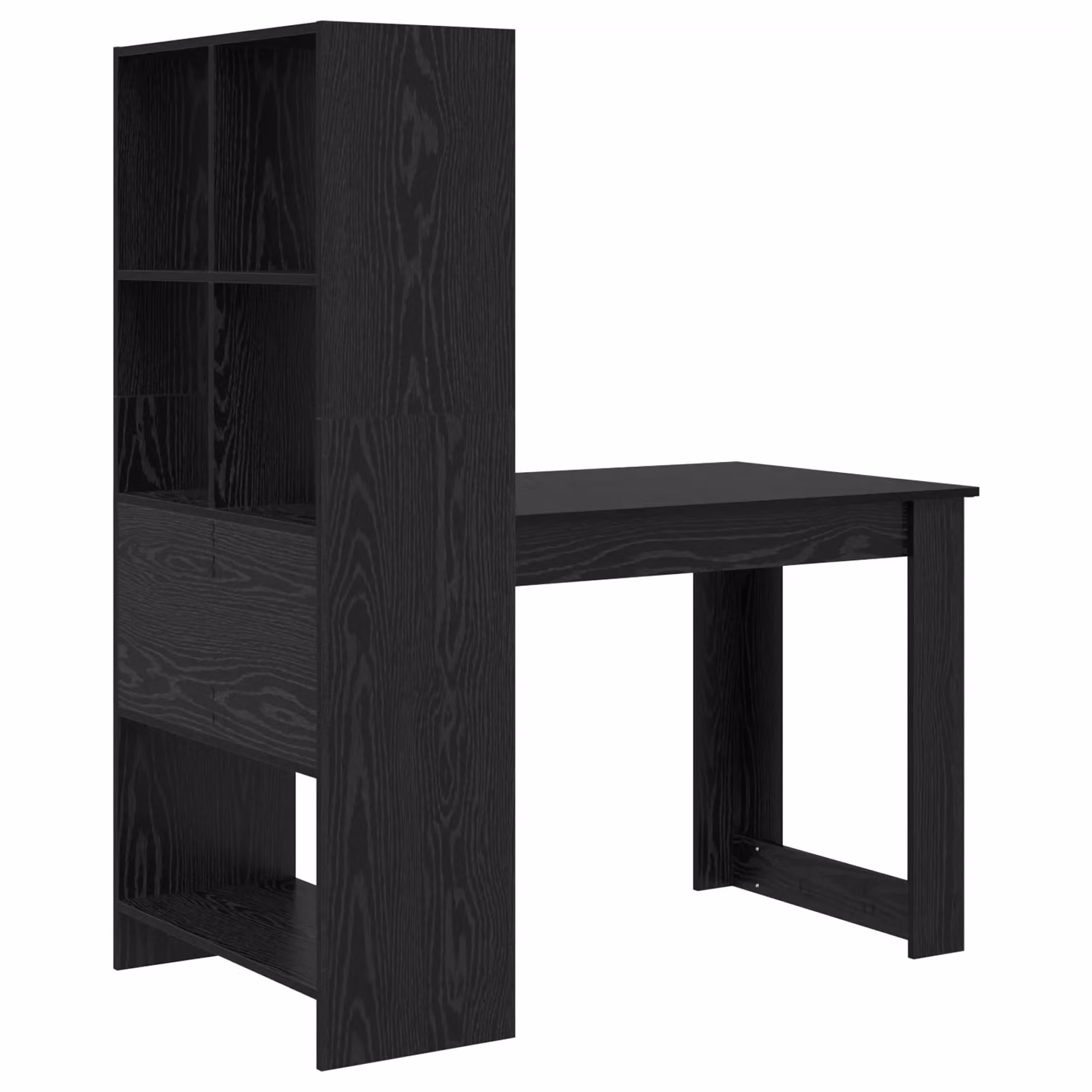 Berkfield Home Black Oak Modern Writing Desk, W/D/H: 122 x 67 x 145 cm – 4