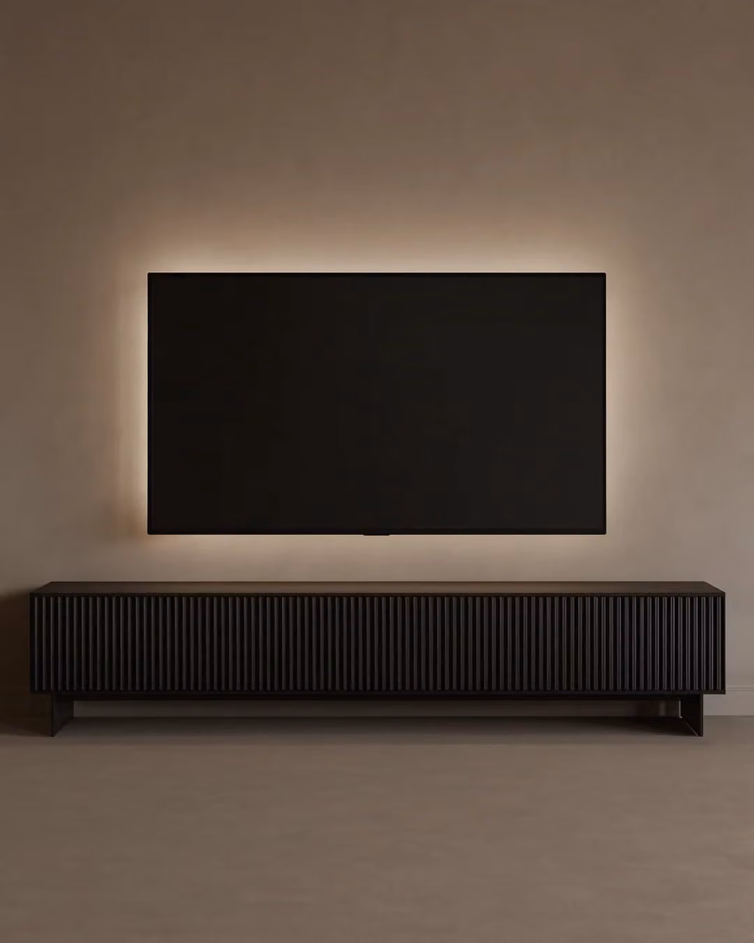 Tommy Franks Costine 240 Modern Black Lacquered Wood TV Unit W: 240 cm, D: 50 cm, H: 45 cm