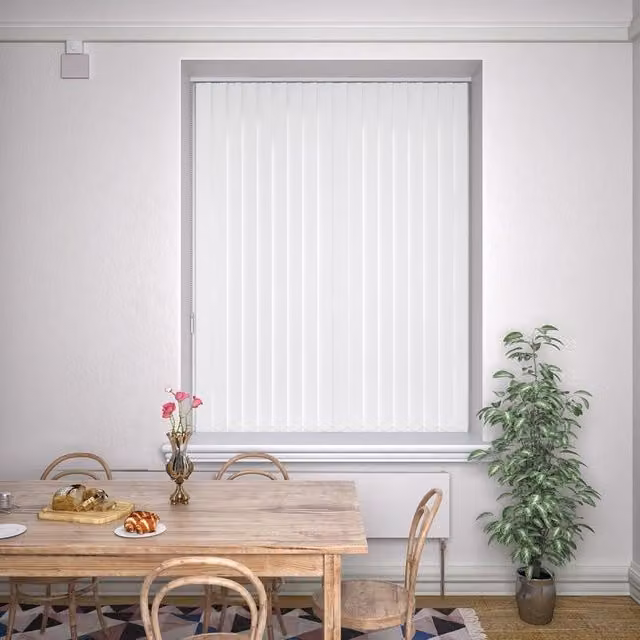 Terrys Kensington Plain Made to Measure Blackout Vertical Blind in White