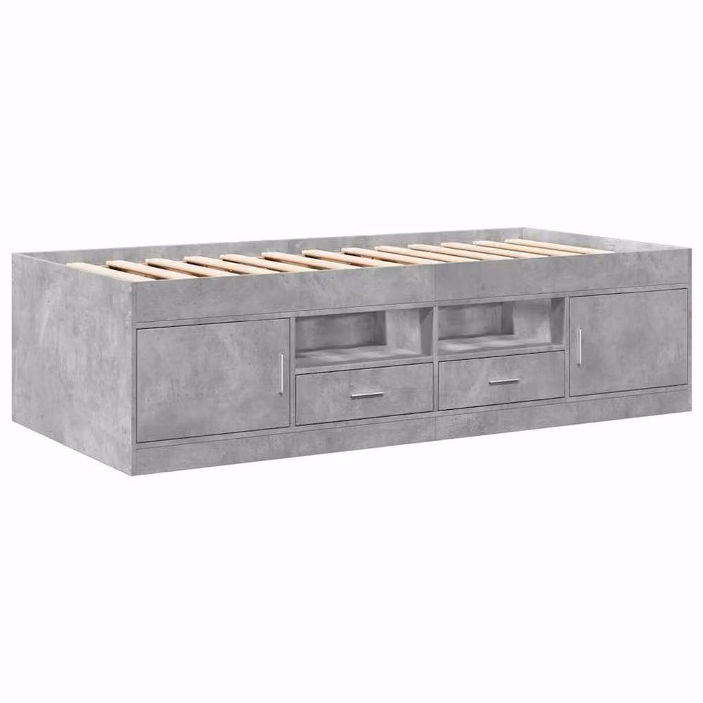 Berkfield Home Small Single Daybed with Drawers, Concrete Grey, W: 75 cm x L: 190 cm – 2