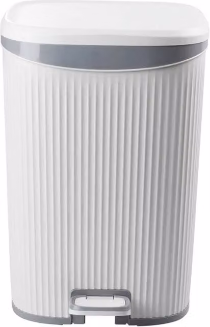 Nordara 15L White Plastic Pedal Waste Bin