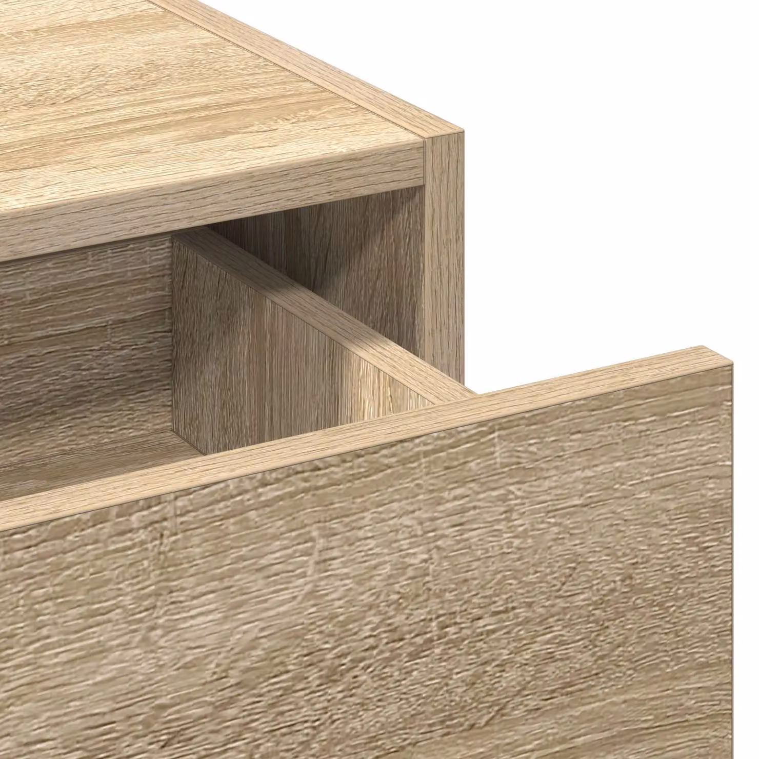 Berkfield Home Sonoma Oak Wall Hanging Dressing Table in Beige, W/D/H: 60 x 40 x 70 cm – 3
