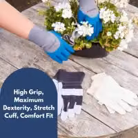 Marco Paul Men's Leather Gardening Gloves, 3 Pack, Multicolour, Medium – 4