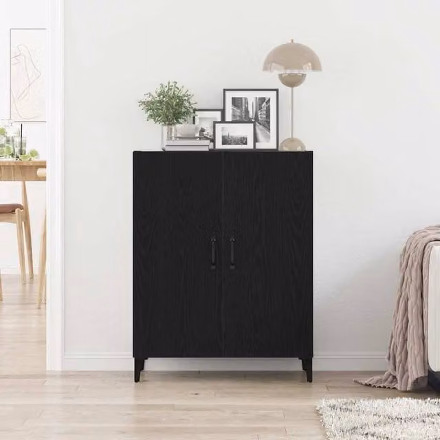 Berkfield Home Black Oak Modern Sideboard, W/D/H: 69.5 x 34 x 90 cm