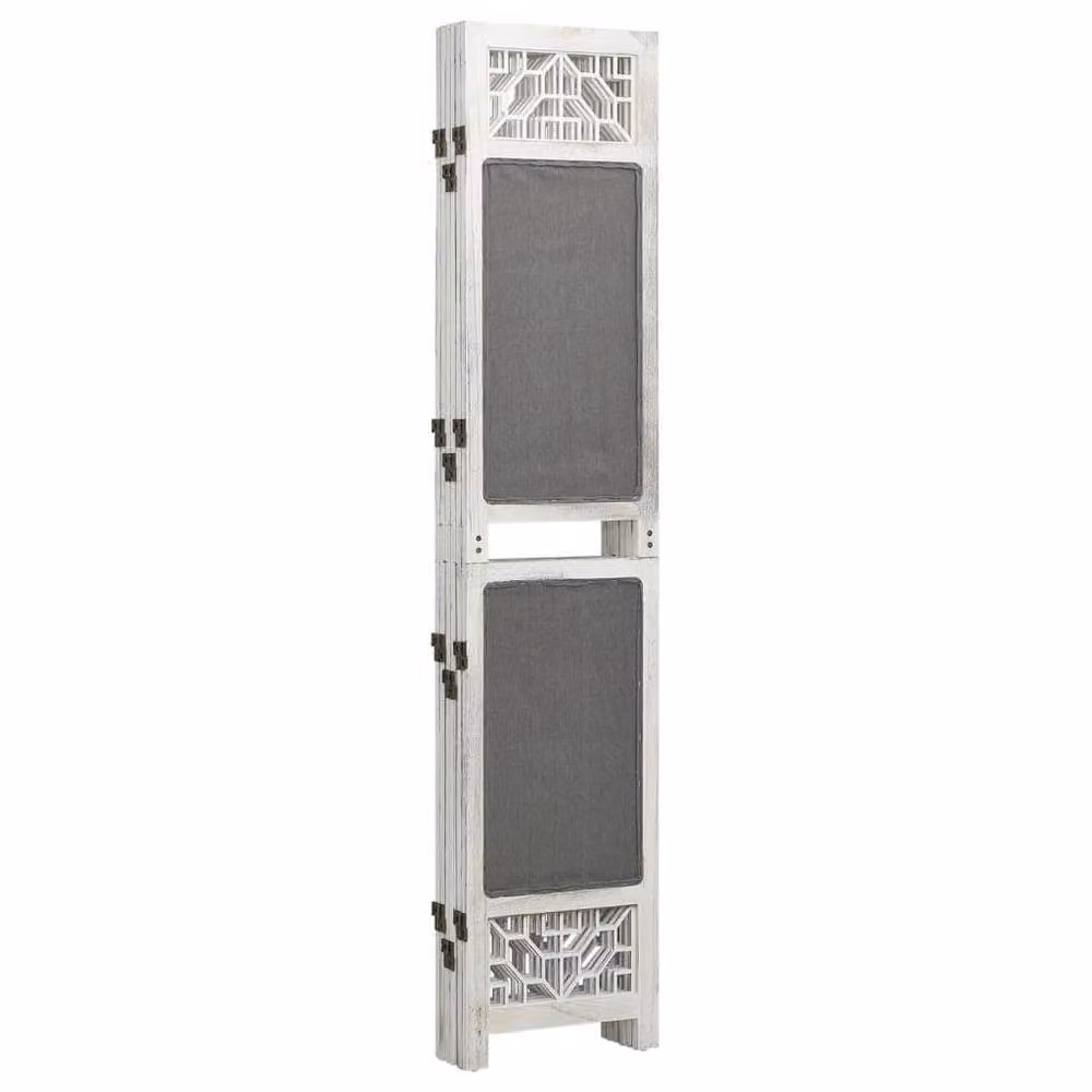 Berkfield Home 6-Panel Grey Fabric Room Divider, H 210 cm x W 165 cm – 2