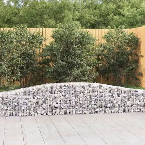 vidaXL Arched Gabion Baskets, 3 Piece Set, Silver Galvanised Steel – 2