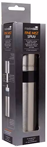 MasterClass Stainless Steel Oil Mister Spray Bottle, 150 ml, Silver/White – 2