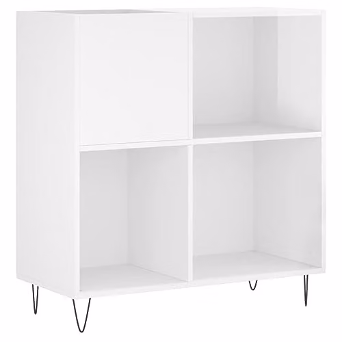 vidaXL Record Cabinet in High Gloss White, W/D/H: 84.5 x 38.0 x 89.0 cm