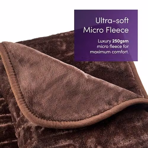 Emperial Luxury Heated Fleece Blanket in Brown, W/D/H: 160 x 130 cm – 9