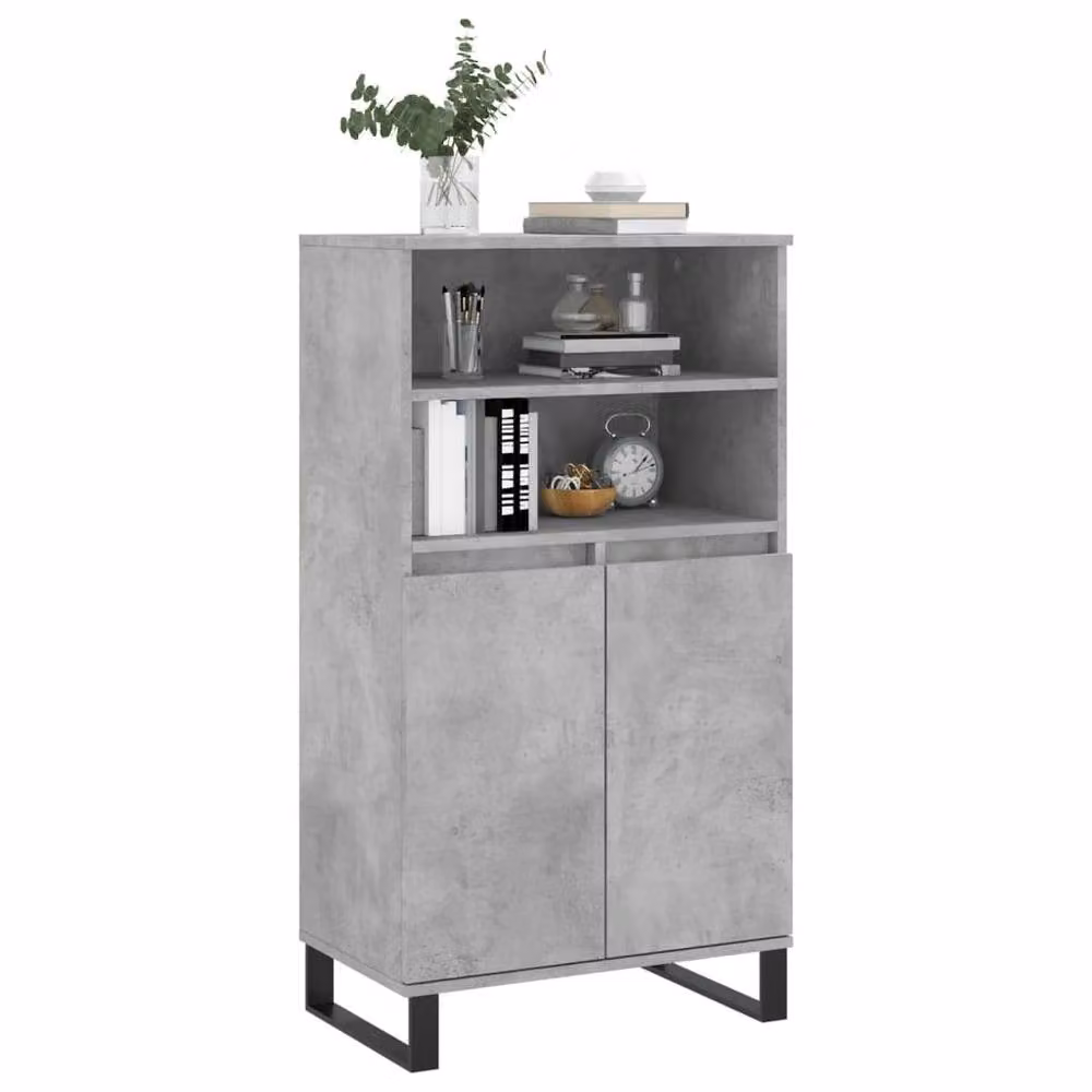 Berkfield Home Industrial Highboard in Concrete Grey, W/D/H: 60 x 36 x 110 cm – 3