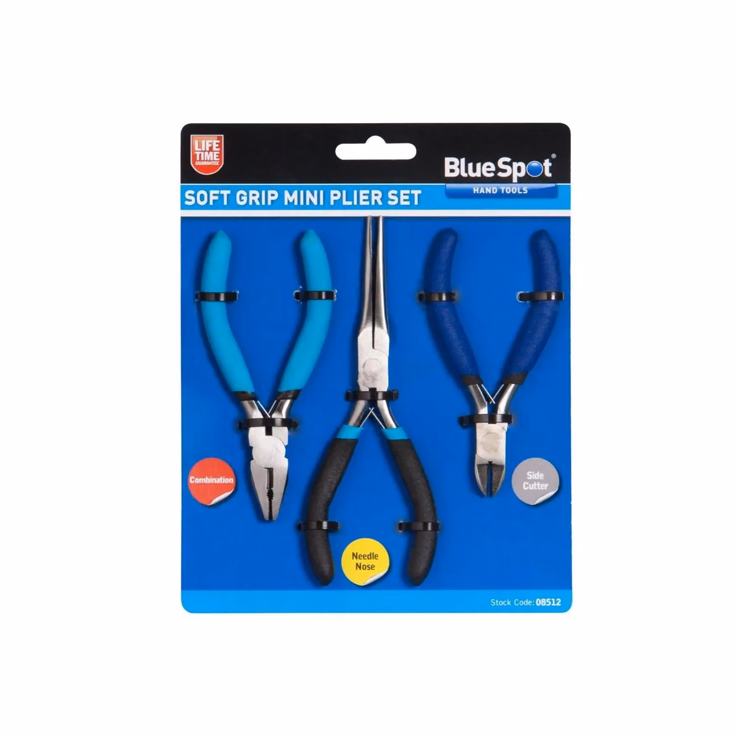 Bluespot Tools 3 Piece Mini Plier Set with Soft Grip in Blue and Multicolour – 2
