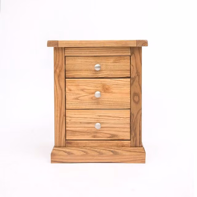 Cabinet Bits Salerno 3 Drawer Bedside Table in Brown Wood