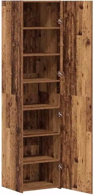 Berkfield Home Rustic Old Wood Highboard in Brown, W/D/H: 45 x 42.5 x 185 cm – 1