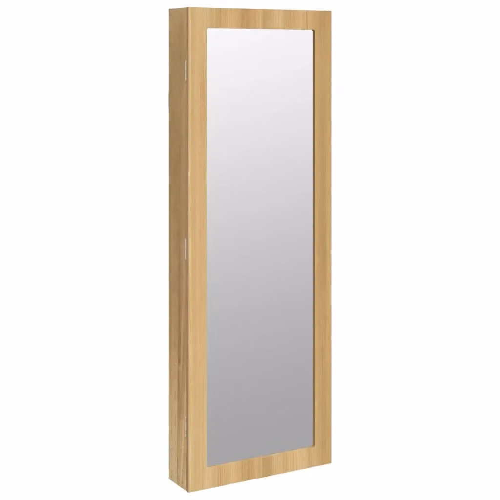 Berkfield Home Wall Mounted Mirror Jewellery Cabinet in Brown, W/D/H: 37.5 x 10 x 106 cm – 2