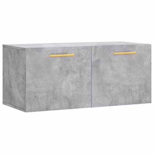 vidaXL Modern Wall Mounted Cabinet in Grey MDF with Hinged Doors, W: 80 cm, D: 35 cm, H: 35 cm