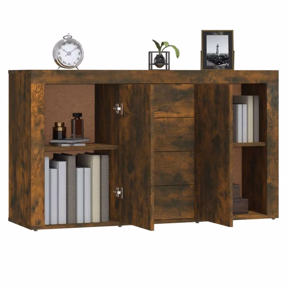 Berkfield Home Smoked Oak Sideboard in Brown, W/D/H: 120 x 36 x 69 cm – 3
