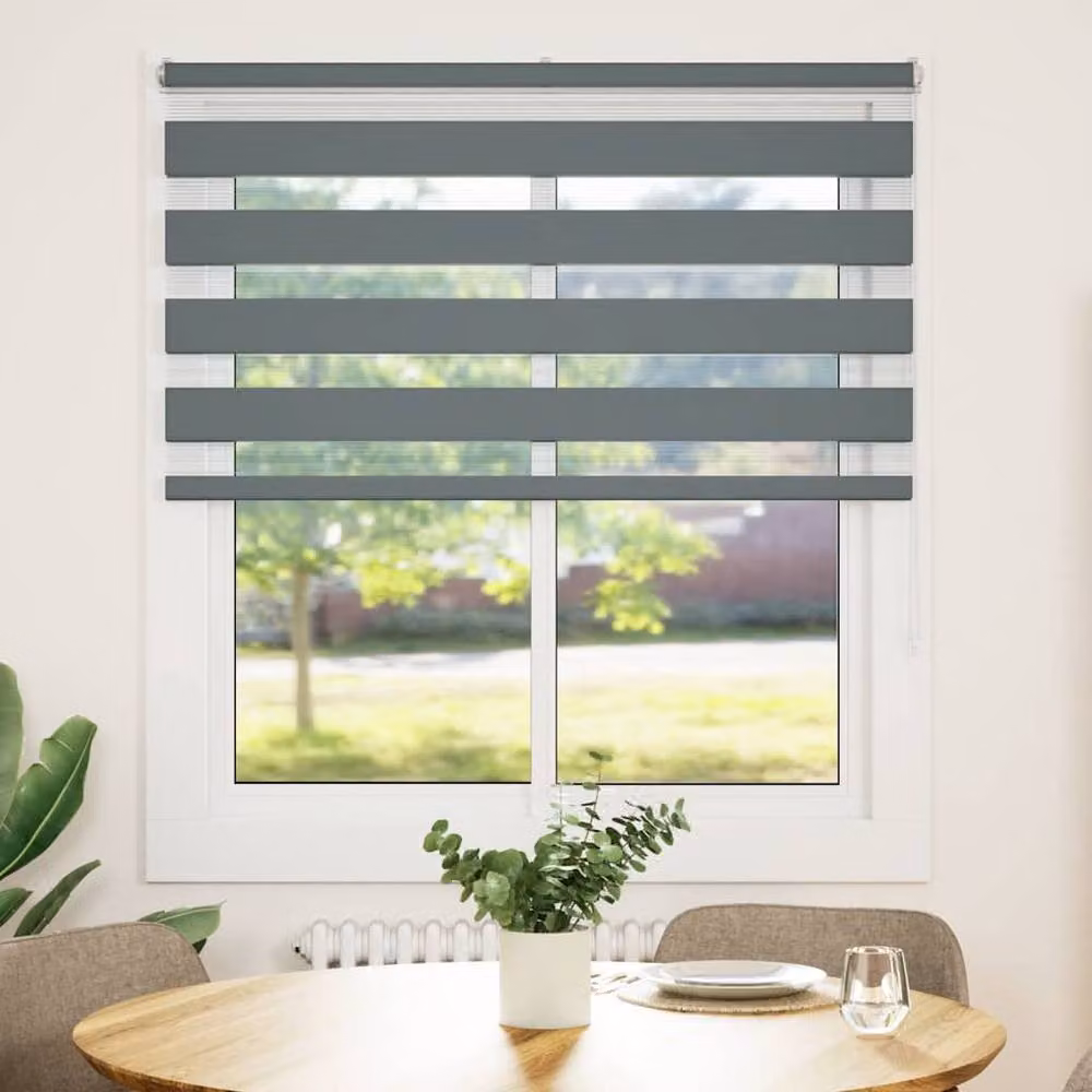 Berkfield Home Elegant Zebra Blind in Dark Grey, W: 120 cm, H: 100 cm – 3