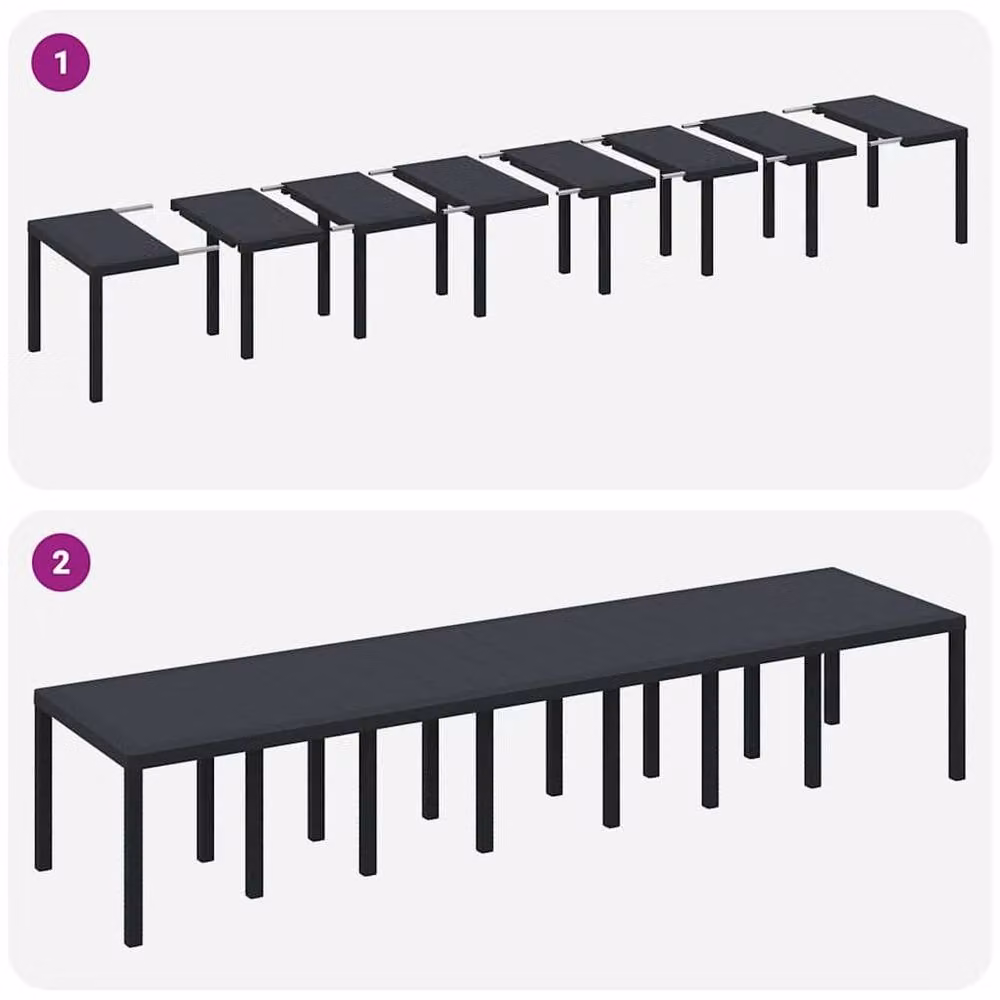 Berkfield Home Traditional 17 Piece Garden Dining Set with Cushions in Anthracite Dark Grey – 5