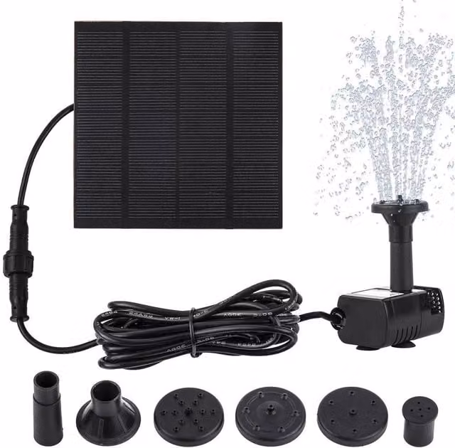 SPETLEK Solar Panel Powered Water Feature Pump in Black – 1