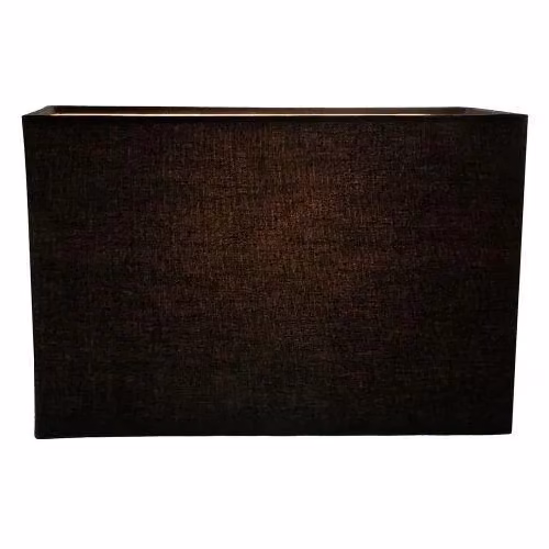 Happy Homewares Rectangular Linen Fabric Lamp Shade in Black, Length: 29 cm – 4