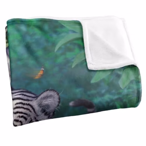 JQ Licensing White Tiger and Cubs Silky Touch Super Soft Throw Blanket, W: 152 cm, D: 127 cm – 2