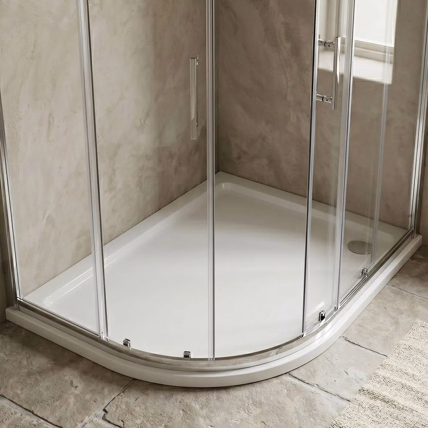 Balterley Premium Slip Resistant Offset Quadrant Shower Tray, Left Hand, White, W/D: 120 x 90 cm – 2