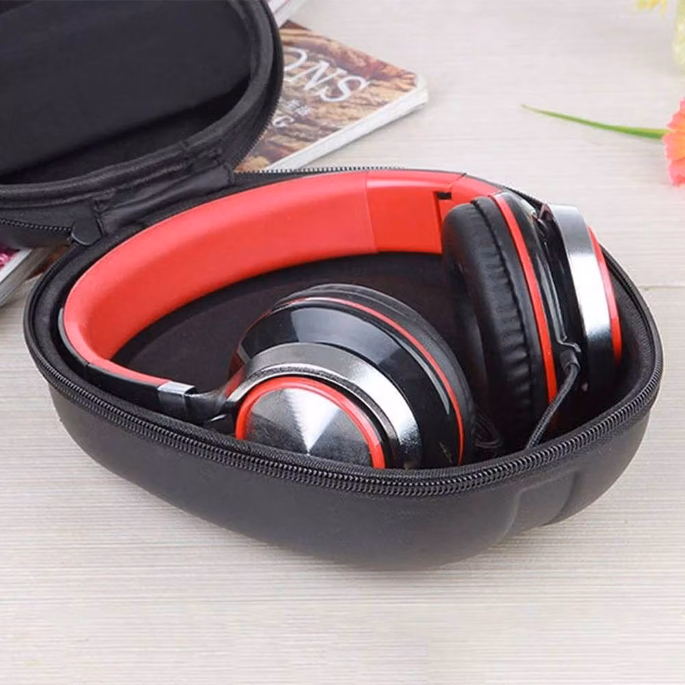 FLAVORA Hard Shell Headphone Storage Carry Case in Black, W: 50.0 cm, D: 50.0 cm – 5