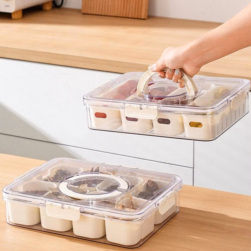 KORVIXA 4-Grid Clear Fridge Crisper Drain Basket in White, W/D/H: 30.5 x 23.5 x 7 cm – 2