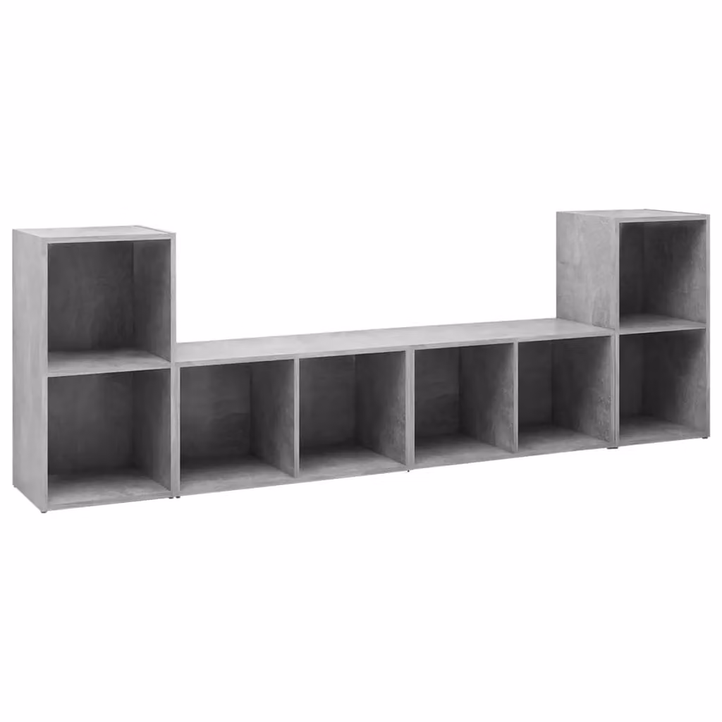 Berkfield Home 4-Piece TV Cabinet Set in Concrete Grey, W/D/H: 72 x 35 x 36.5 cm – 2